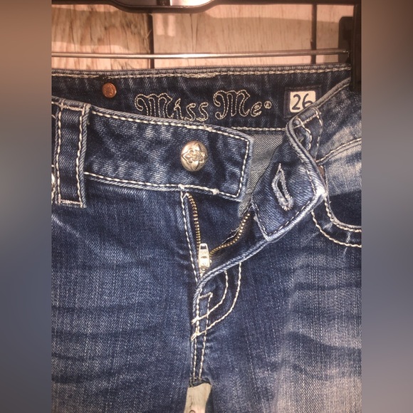 Miss Me Bootcut Stretch Distressed Jeans Rhine/EmJP5500B size 26 Low Rise Curvy - Picture 6 of 10